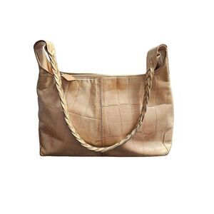 Falor Le Borse Tan Genuine Leather Shoulder Purse Vintage EUC